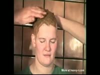 Man uses poop as a shampoo